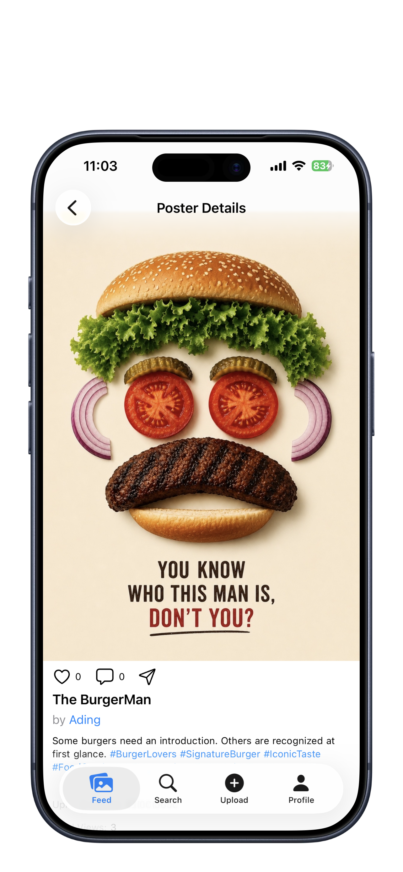 Burger Man product poster on Ading