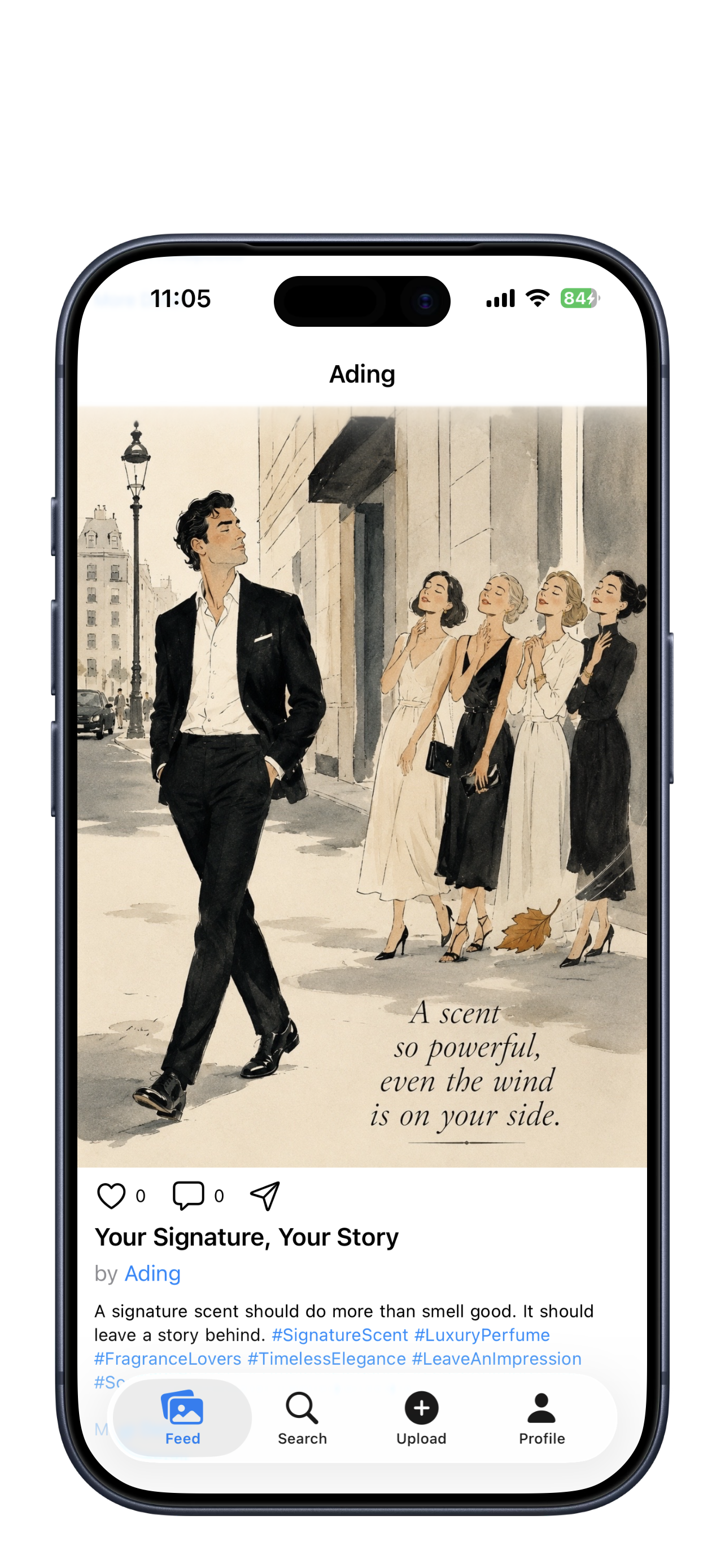 Perfume product poster on Ading